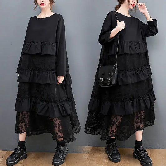 Full Sleeve Black Dress Robe